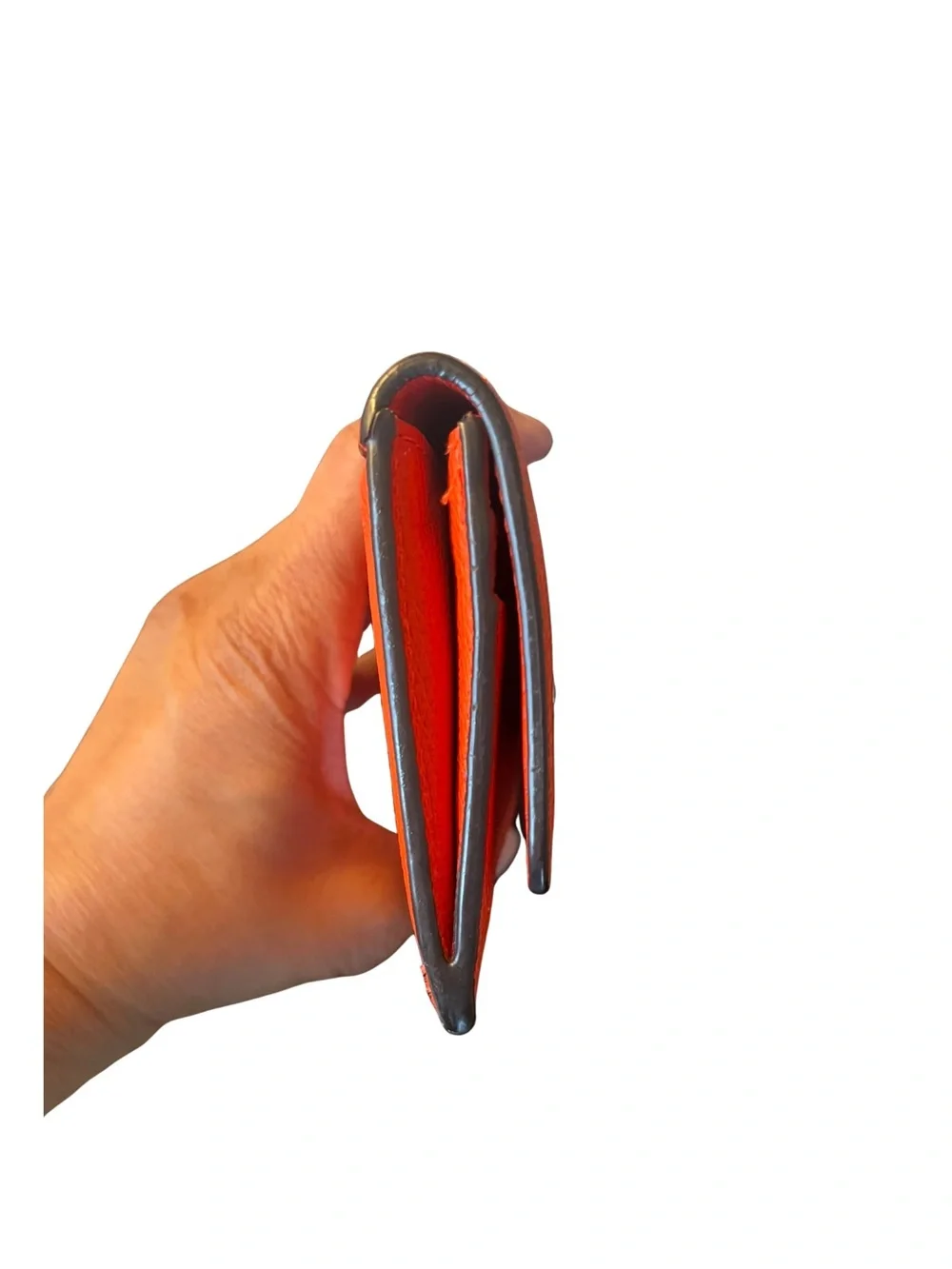 COACH Orange Pebbled Leather Continental Wallet